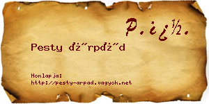 Pesty Árpád névjegykártya