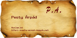 Pesty Árpád névjegykártya