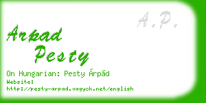 arpad pesty business card
