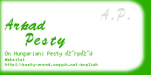 arpad pesty business card